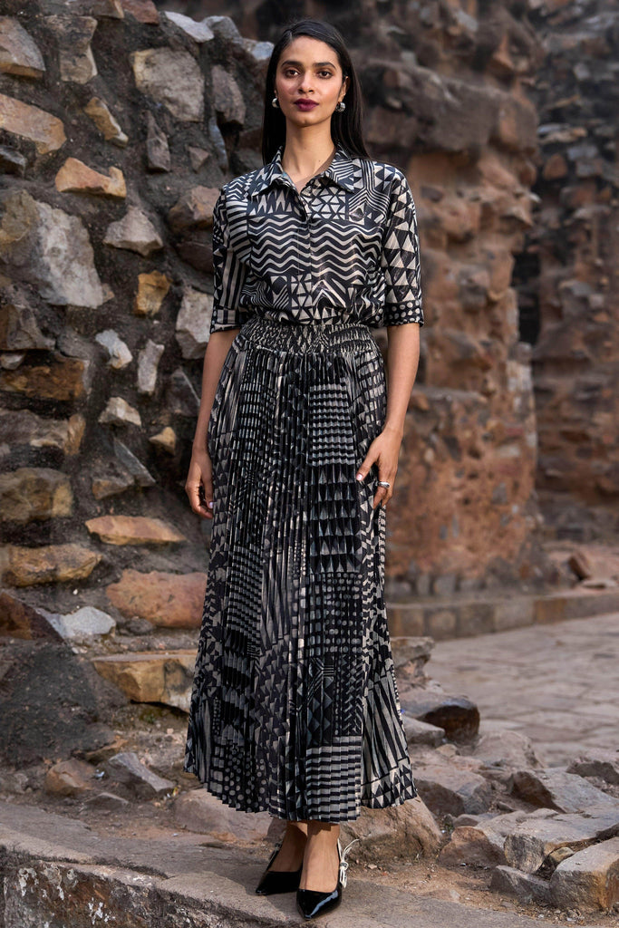 TRIBAL SHIMMER AND PLEATED SKIRT SET - dash and dot dash and dot