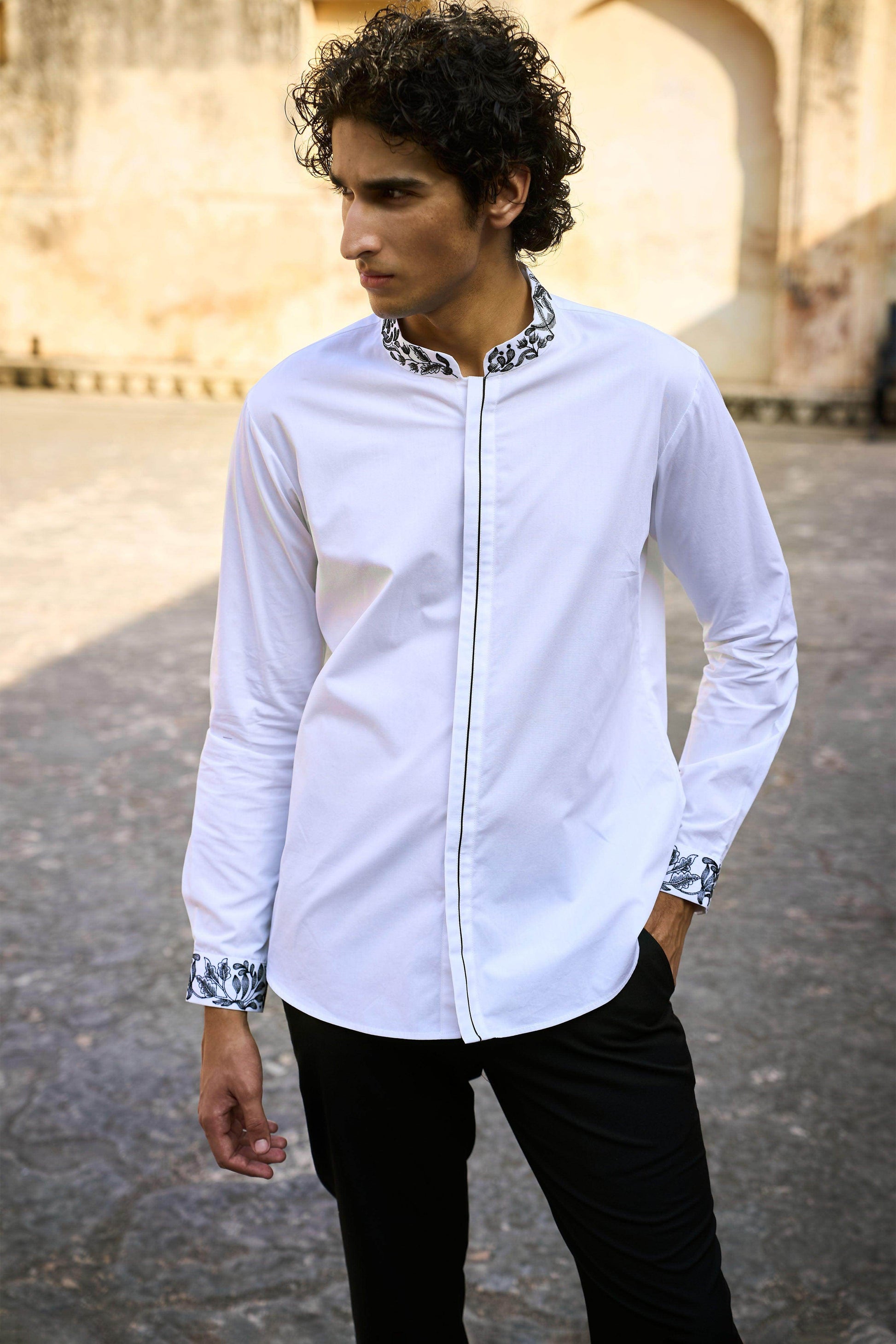 EMBROIDERED BANDI, SHIRT AND PANT - dash and dot