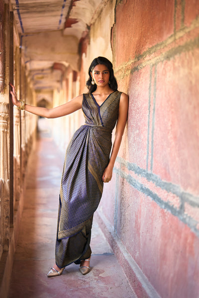 BENARES BROCADE SARI GOWN