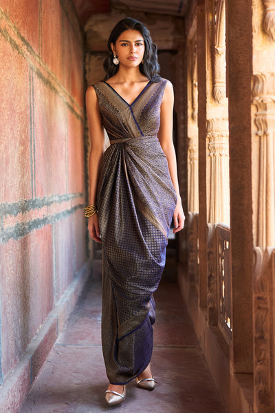 BENARES BROCADE SARI GOWN