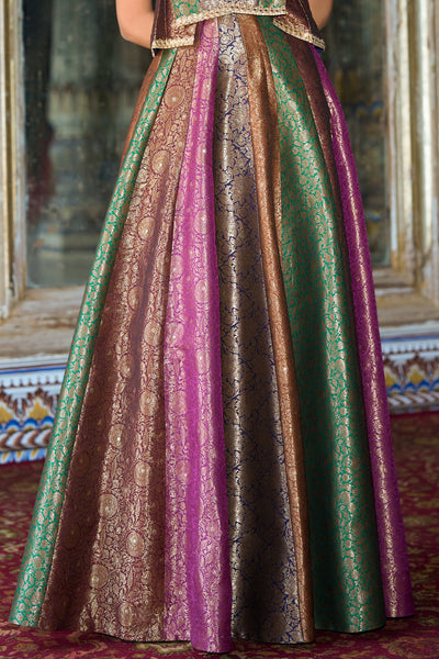 BENARES BROCADE FLARED SKIRT
