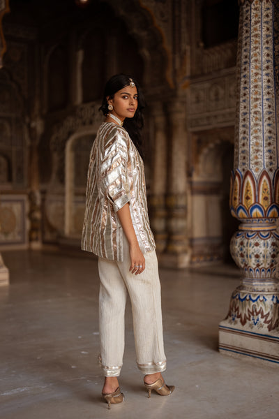 MIRRORWORK GOTA RIBBON TOP & CRUSHED PANT SET