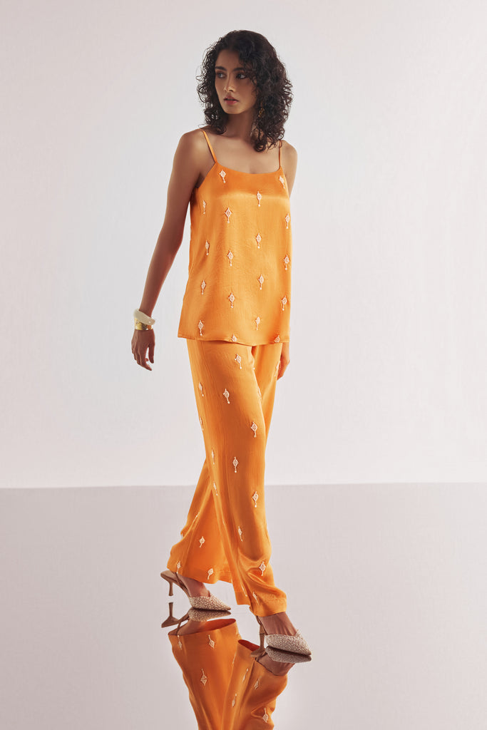 BEAD EMBROIDERED SATIN TOP dash and dot