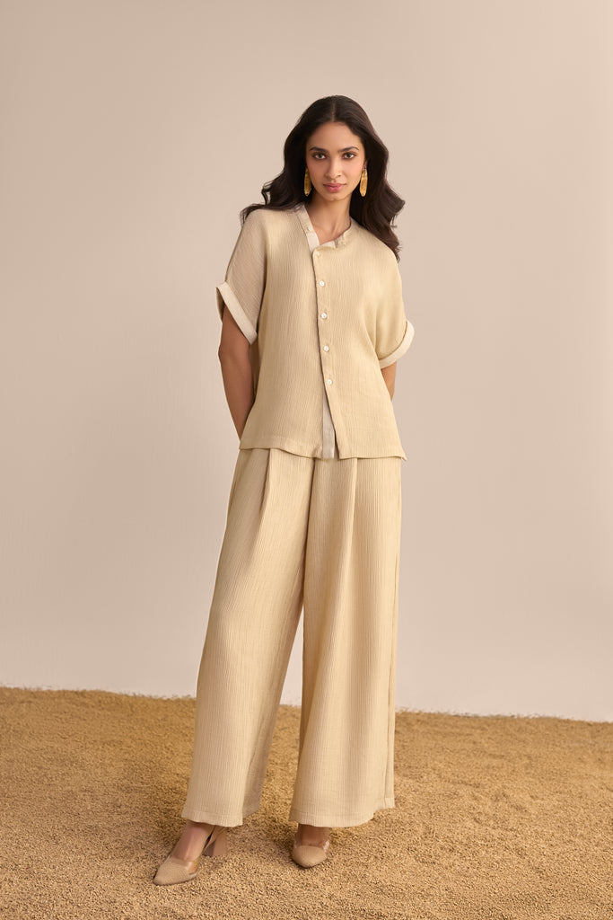 TEXTURED ASYMMETRIC SHIRT dash and dot
