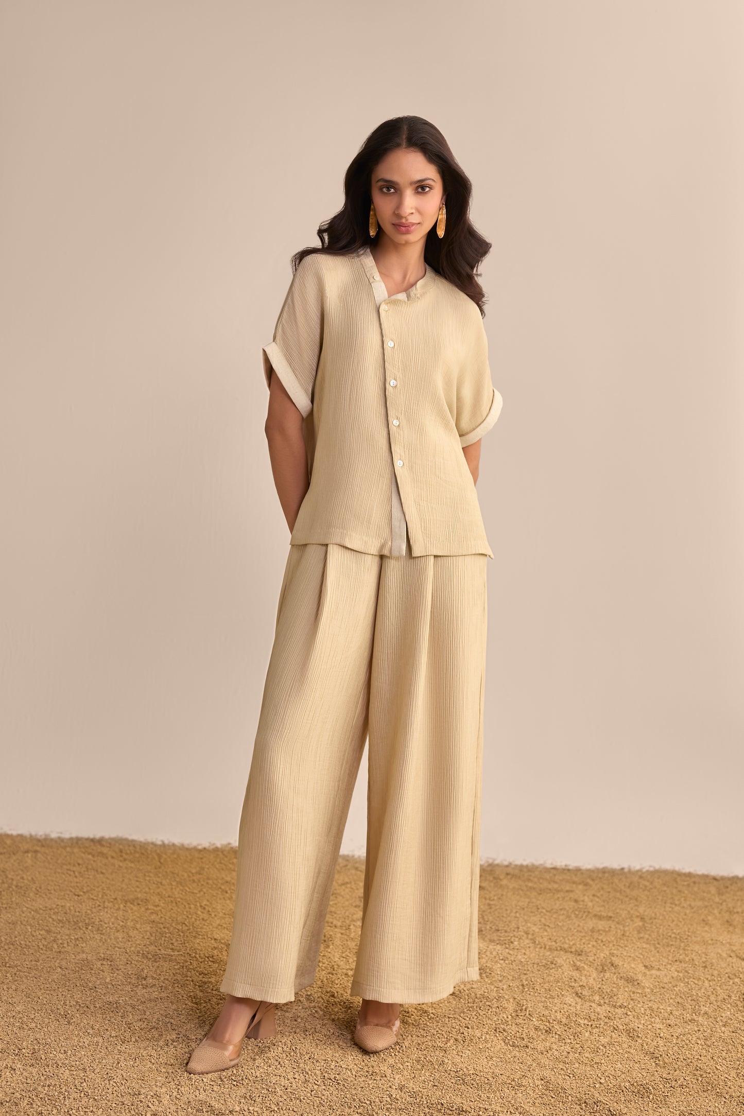 TEXTURED ASYMMETRIC SHIRT