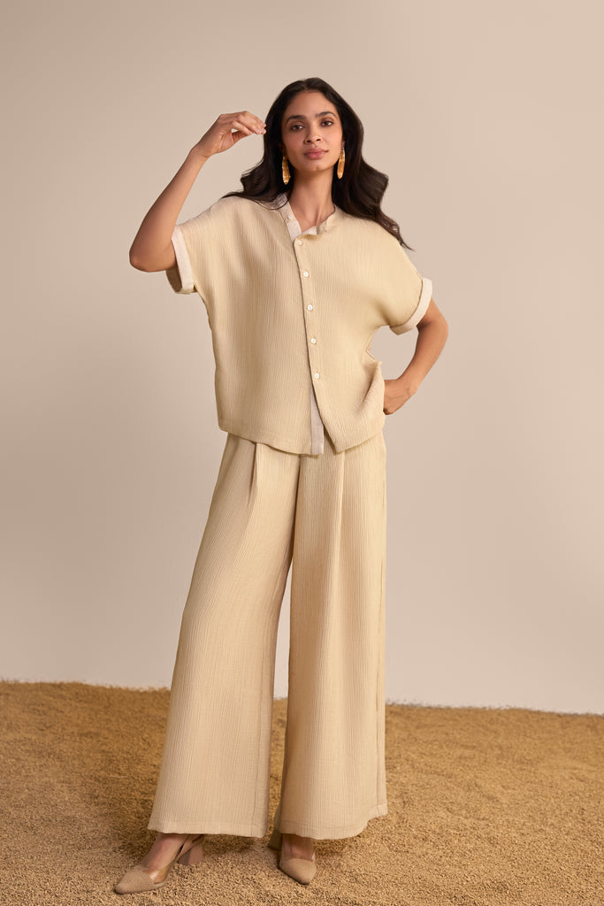 TEXTURED ASYMMETRIC SHIRT dash and dot