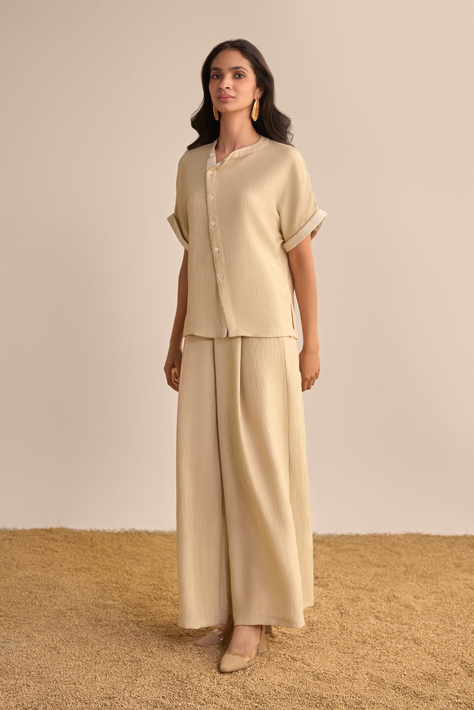 TEXTURED ASYMMETRIC SHIRT dash and dot