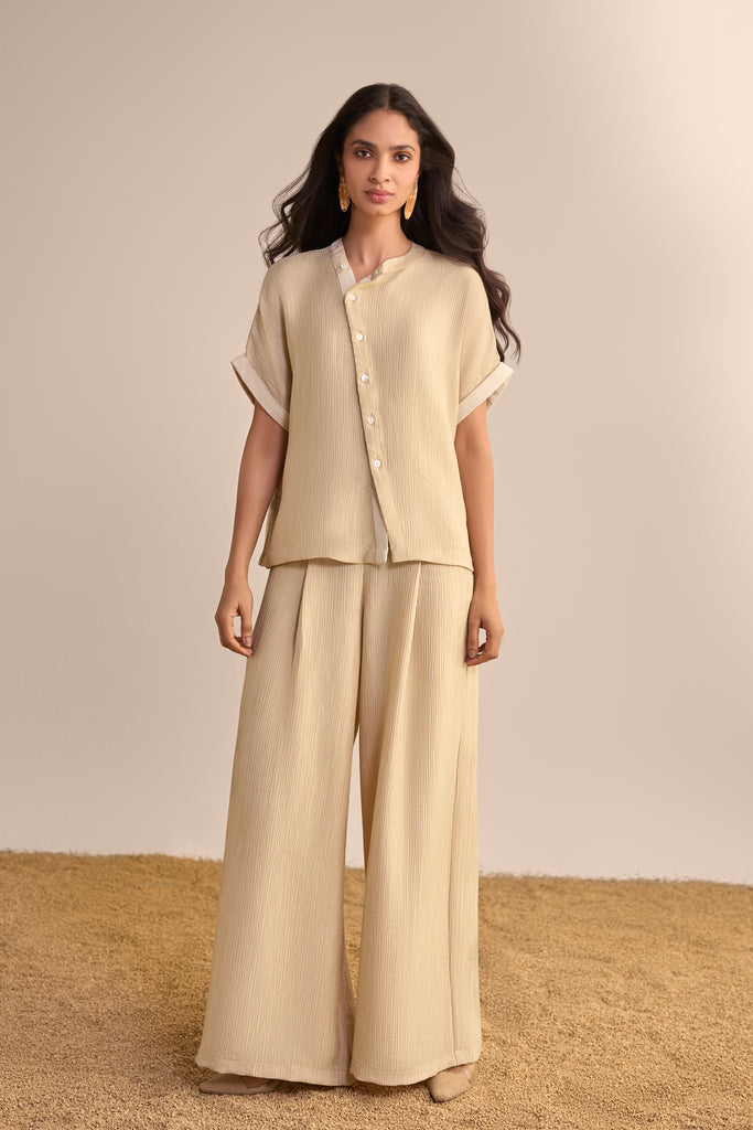 TEXTURED ASYMMETRIC SHIRT dash and dot