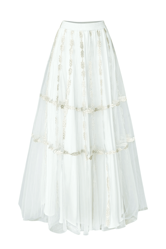 GOTA EMBROIDERED MAXI SKIRT - dash and dot dash and dot