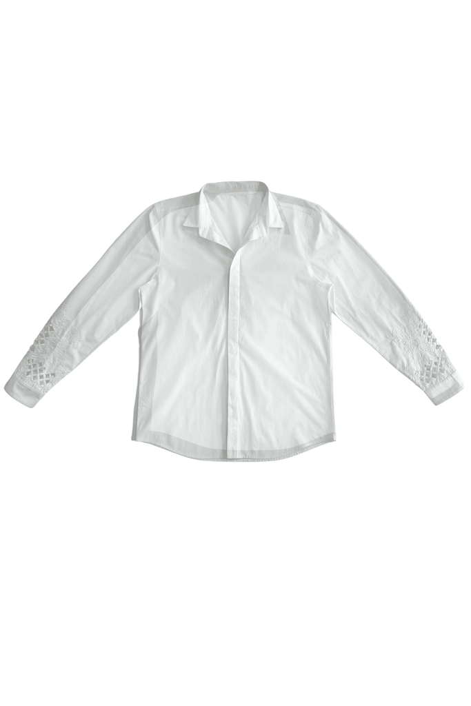 EMBROIDERED CUFF SHIRT - dash and dot dash and dot