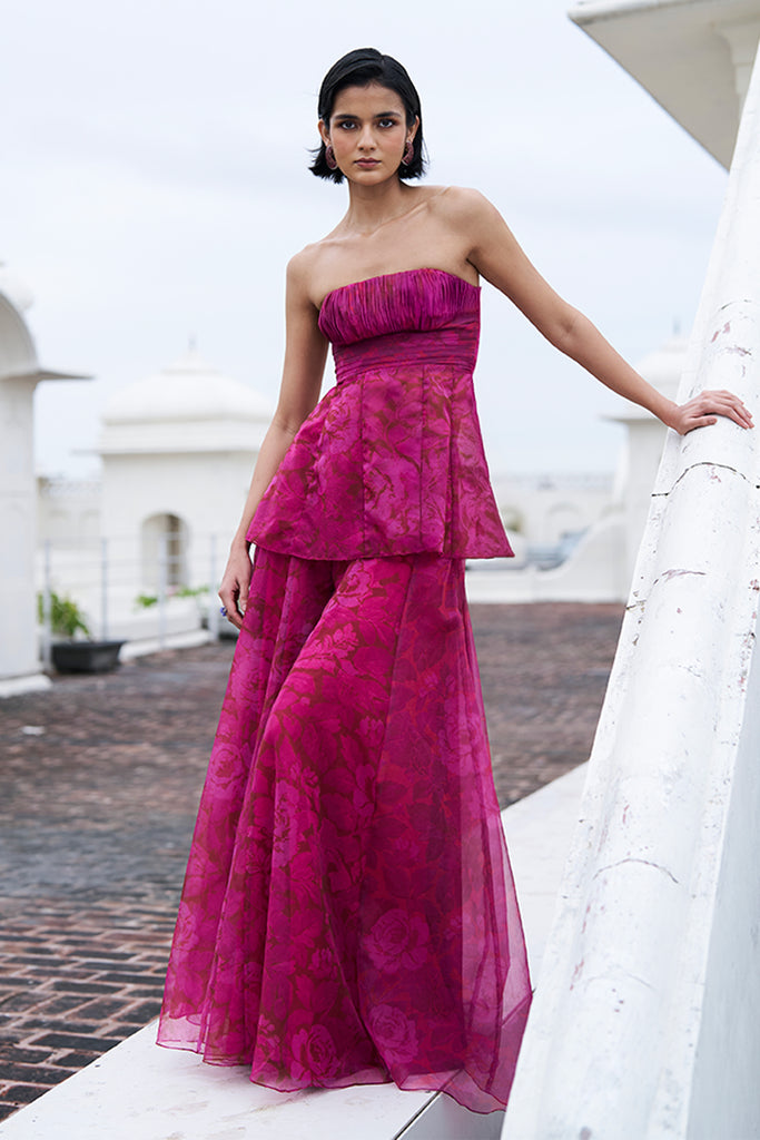 FLORAL PRINT PEPLUM SET dash and dot