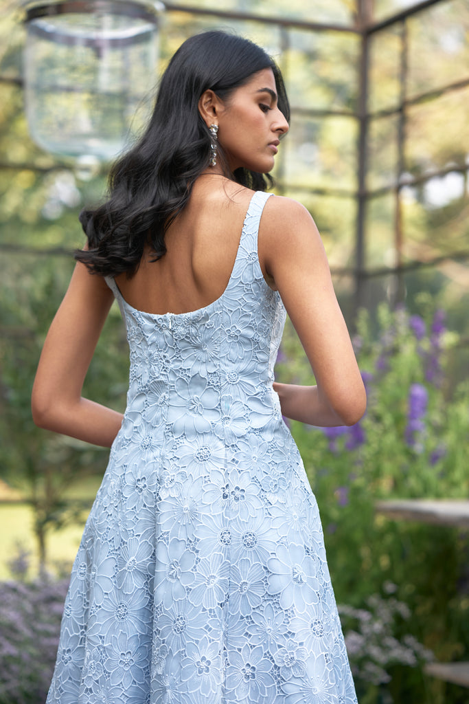 FLARED CUTWORK EMBROIDERED DRESS dash and dot