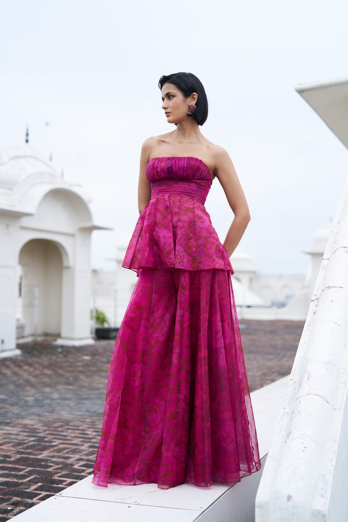 FLORAL PRINT PEPLUM SET dash and dot