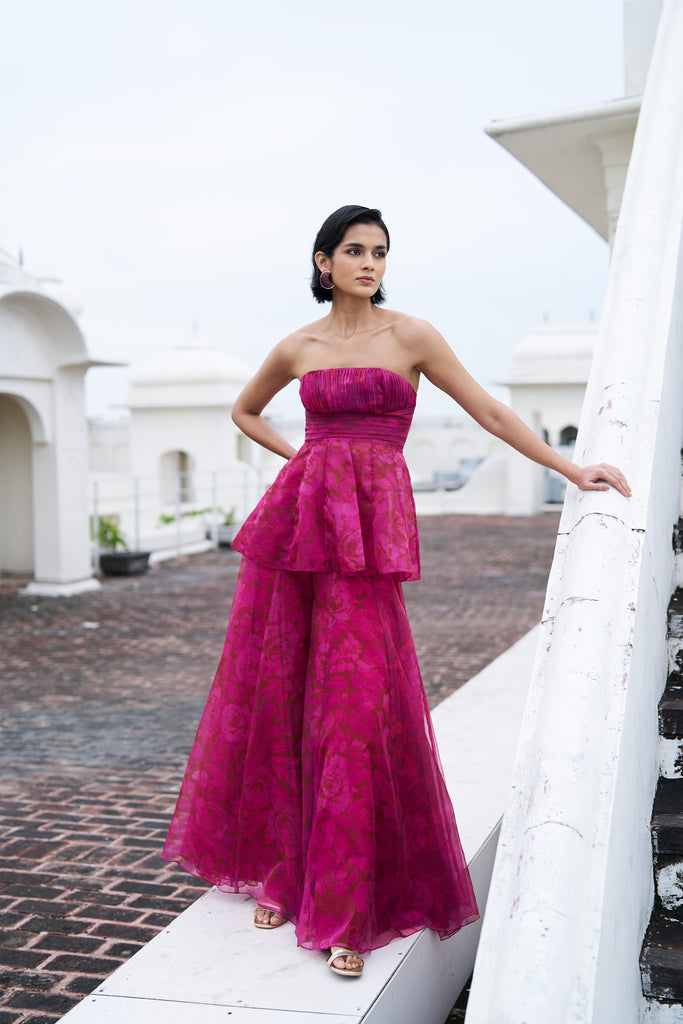 FLORAL PRINT PEPLUM SET dash and dot