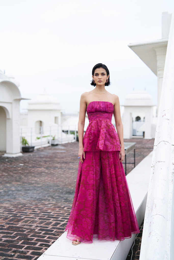 FLORAL PRINT PEPLUM SET dash and dot