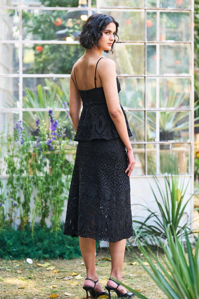 METALLIC LACE PEPLUM TOP & SKIRT dash and dot