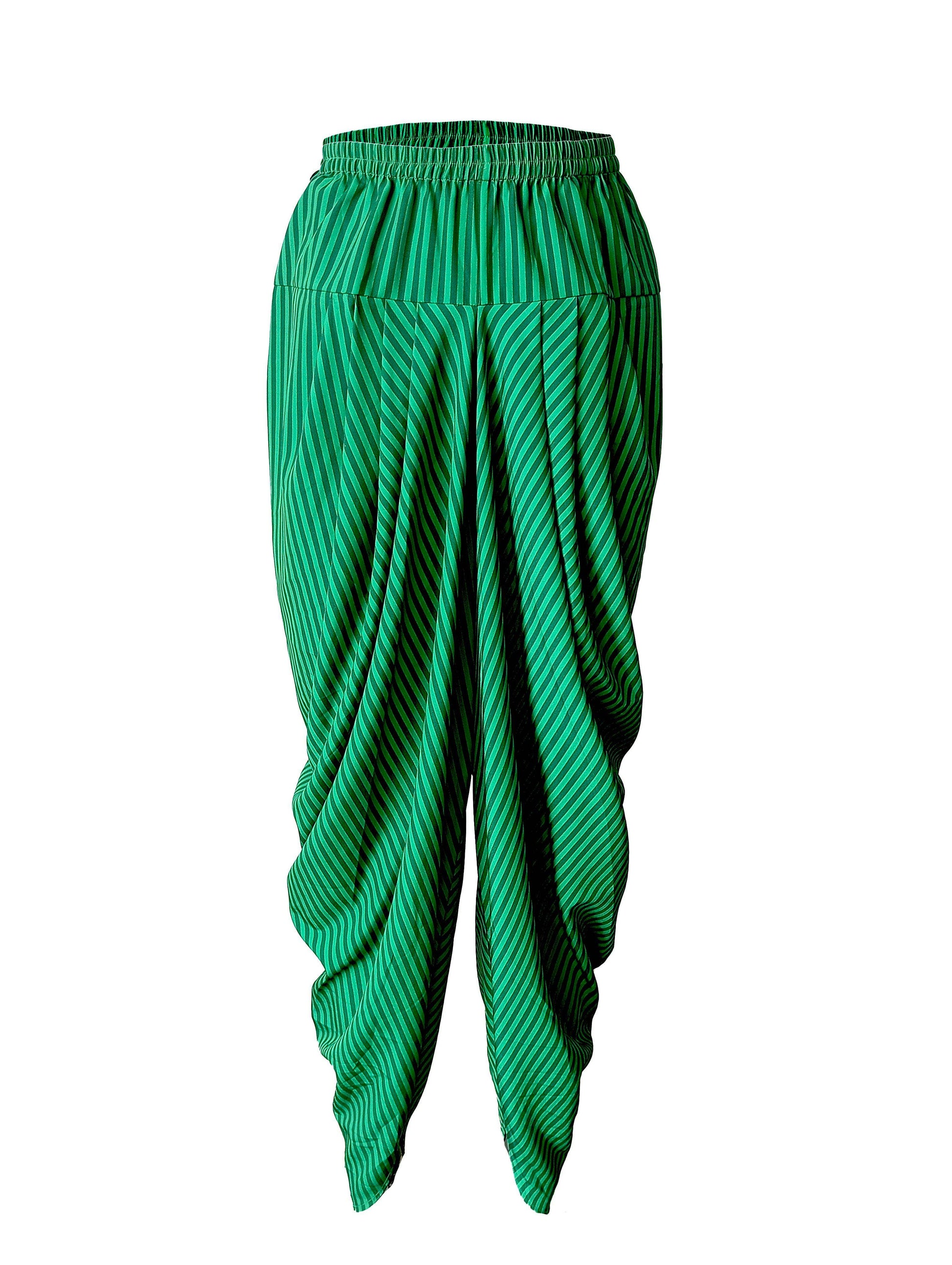 DRAPED STRIPED DHOTI PANT - dash and dot