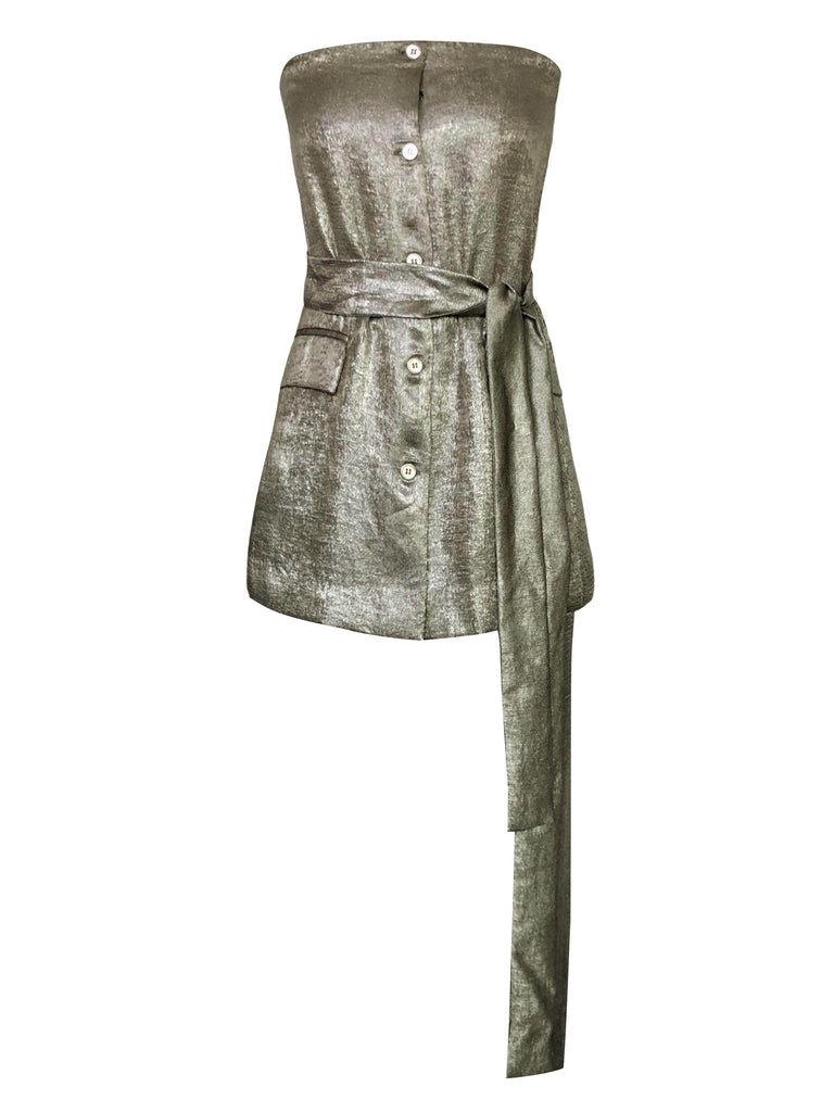 OFF-SHOULDER LAMÉ TOP - dash and dot dash and dot