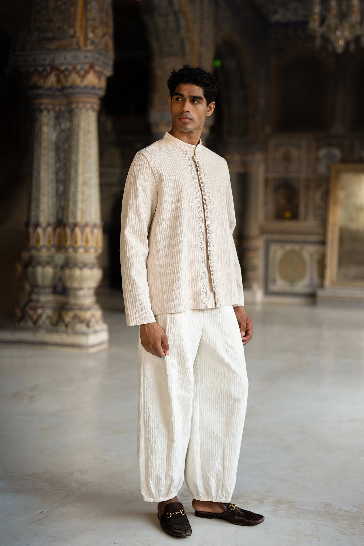 Textured Barrel Pant
