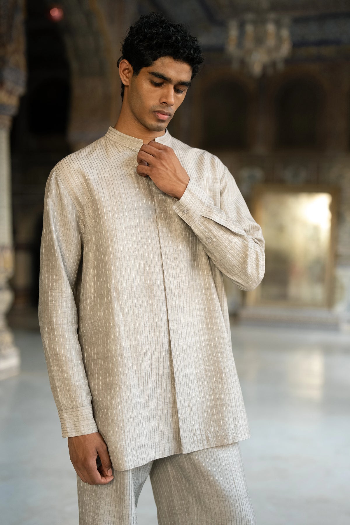 Embroidered Stripe Shirt