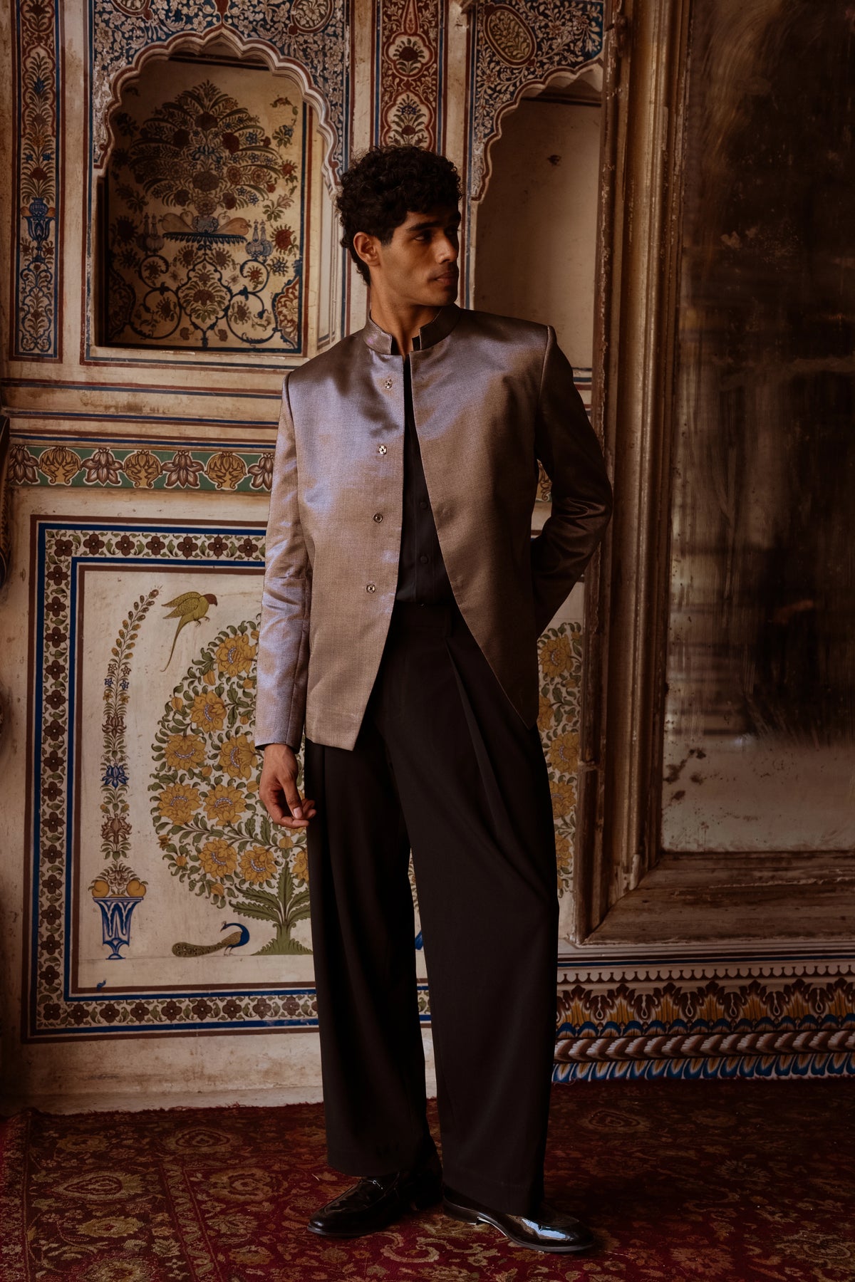 Black Satin Twill Shirt
