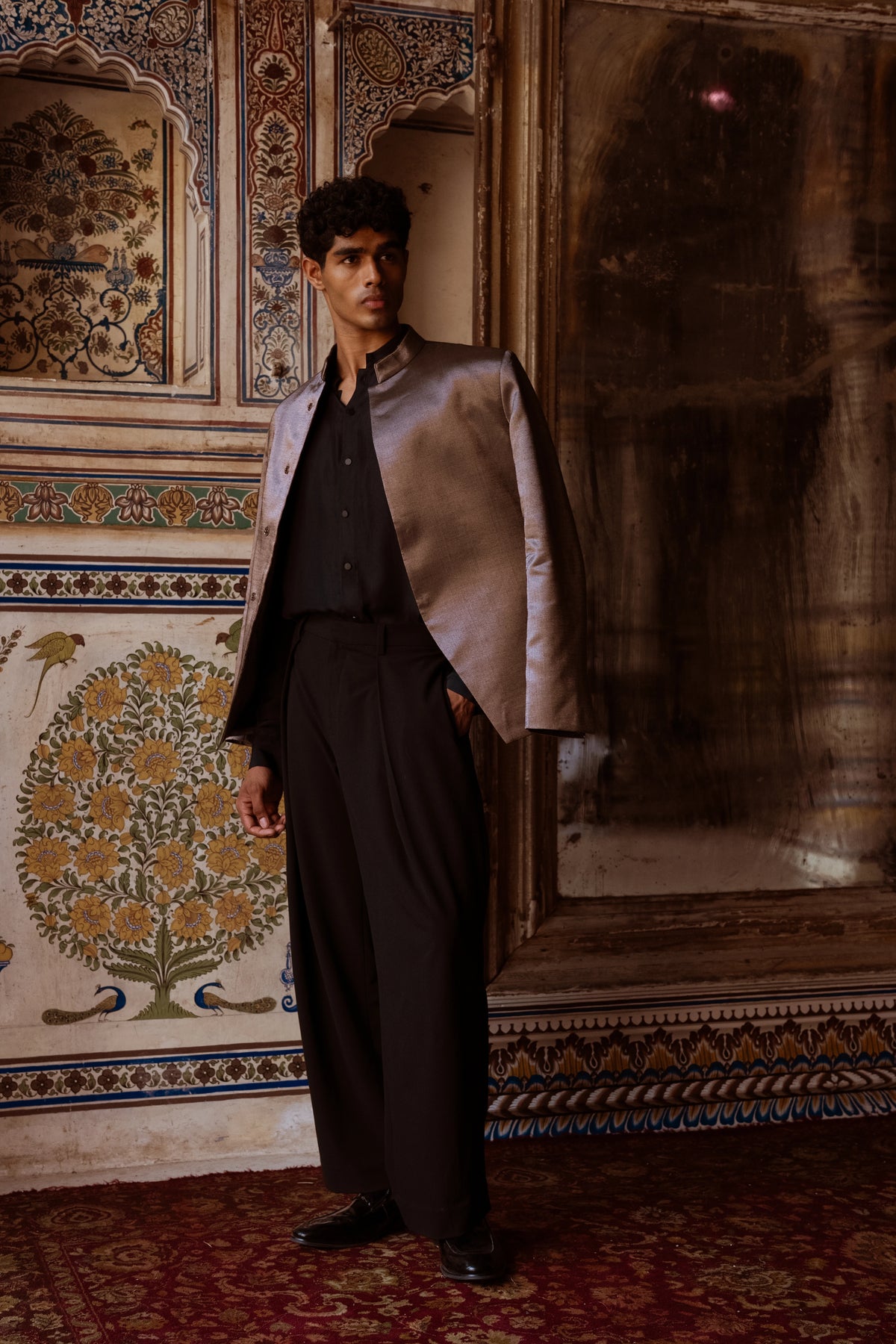 Black Satin Twill Shirt