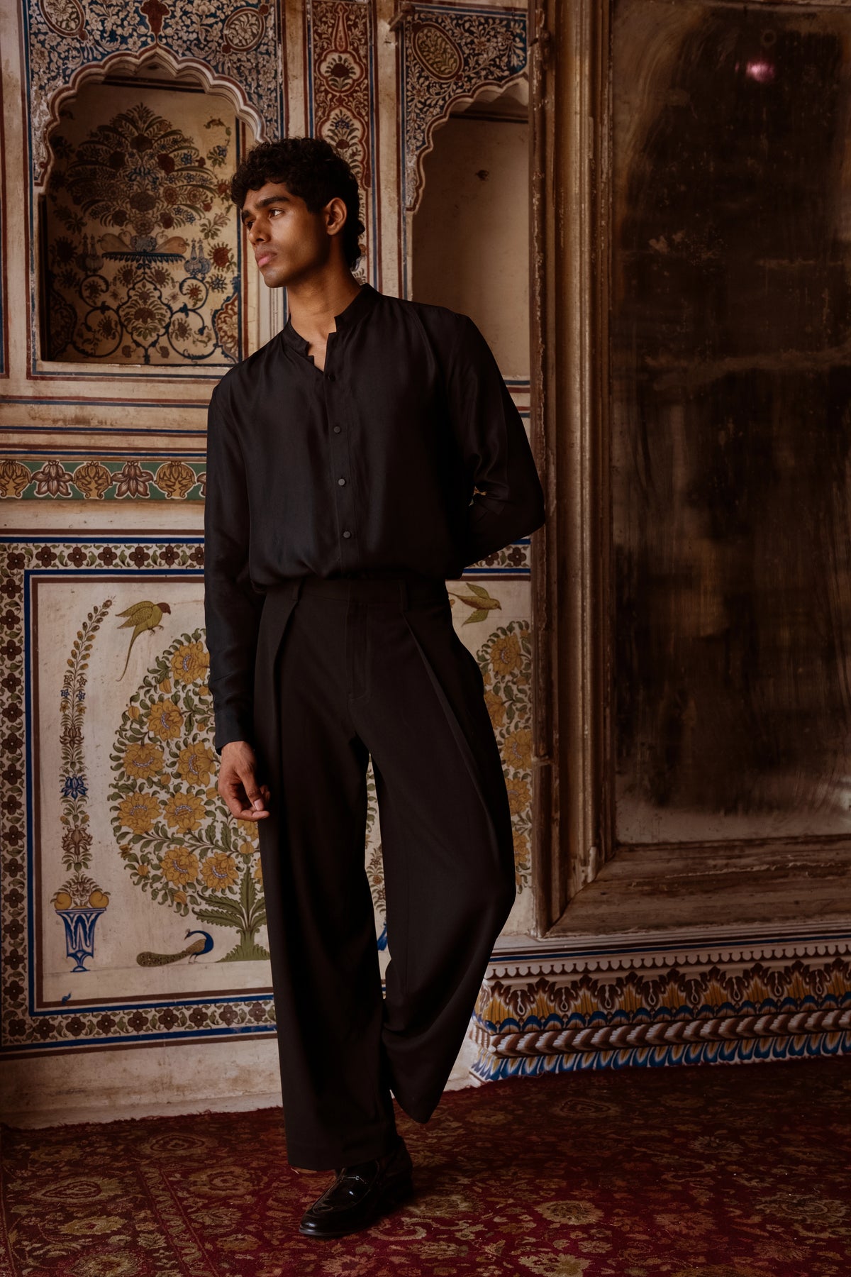 Black Satin Twill Shirt