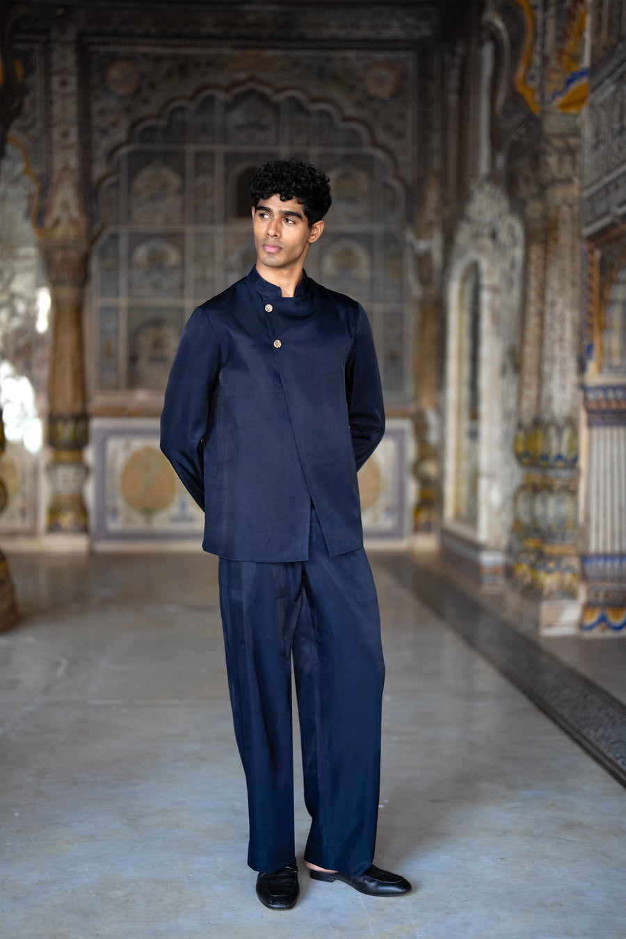 ASYMMETRIC SATIN TWILL JACKET & PANT