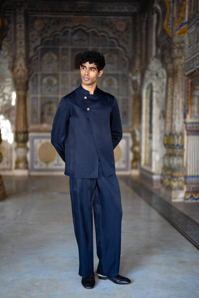 Asymmetric Satin Twill Jacket & Pant