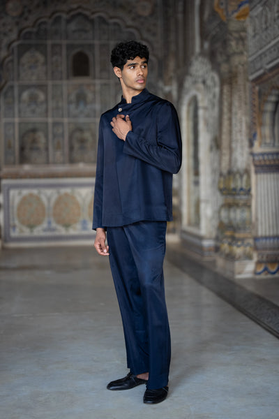 Asymmetric Satin Twill Jacket & Pant