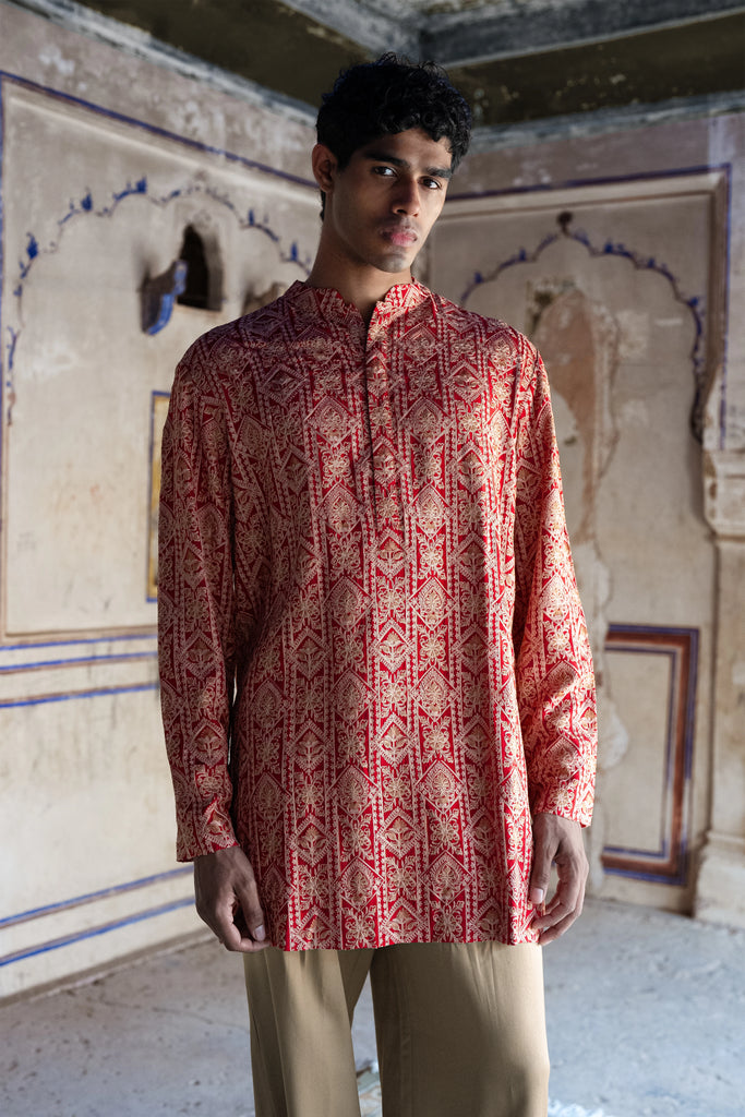 Aari Embroidered Kurta Shirt dash and dot