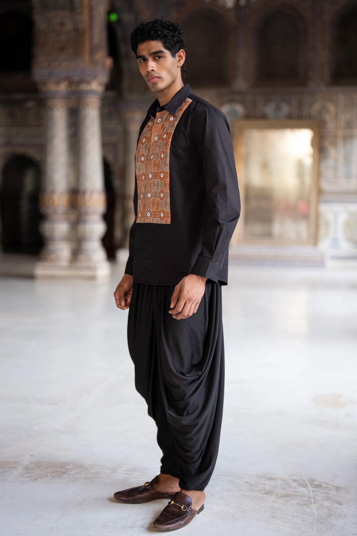 Draped Knit Dhoti Pant