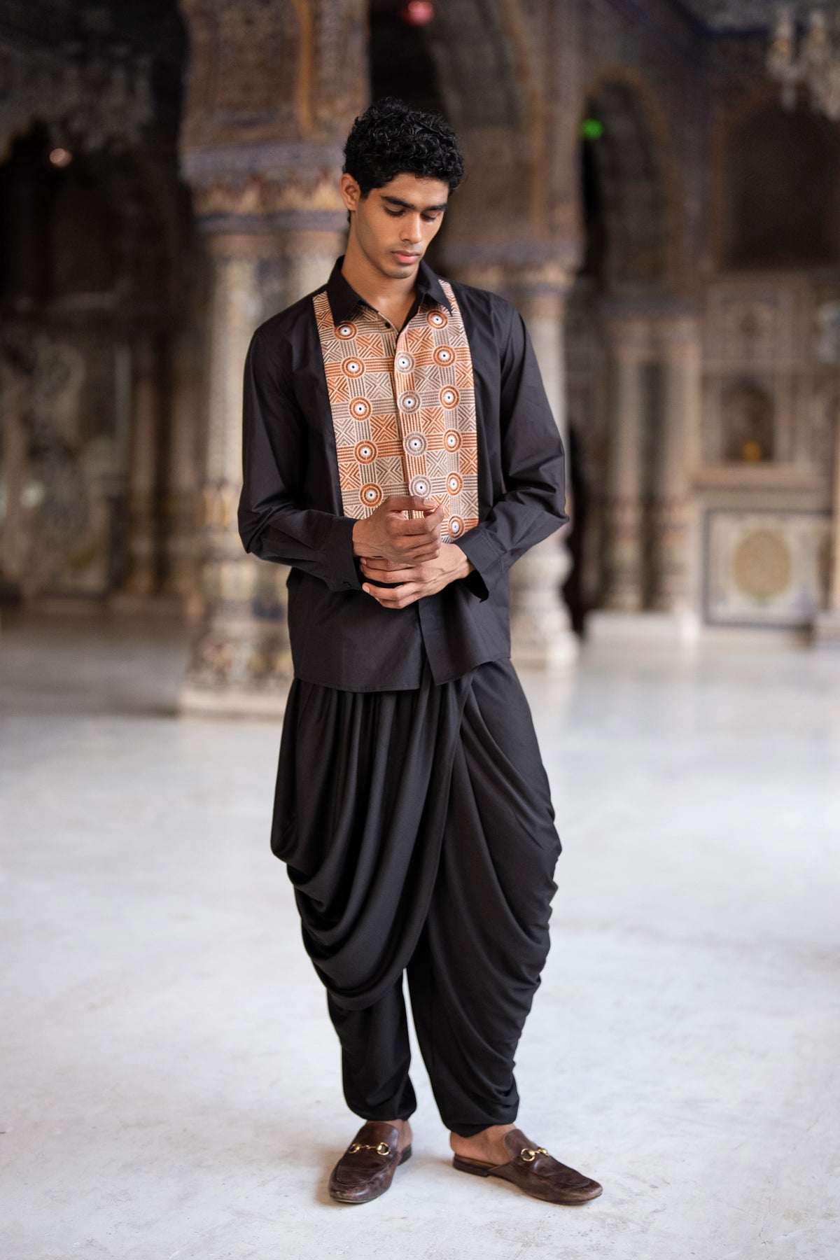 Draped Knit Dhoti Pant