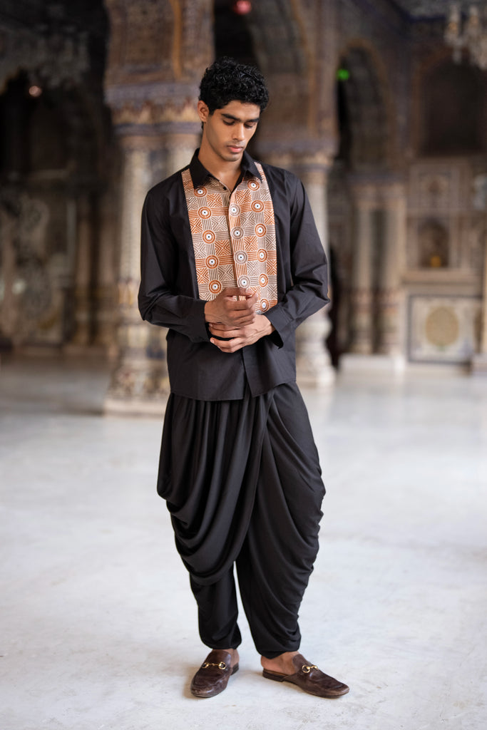 Draped Knit Dhoti Pant dash and dot