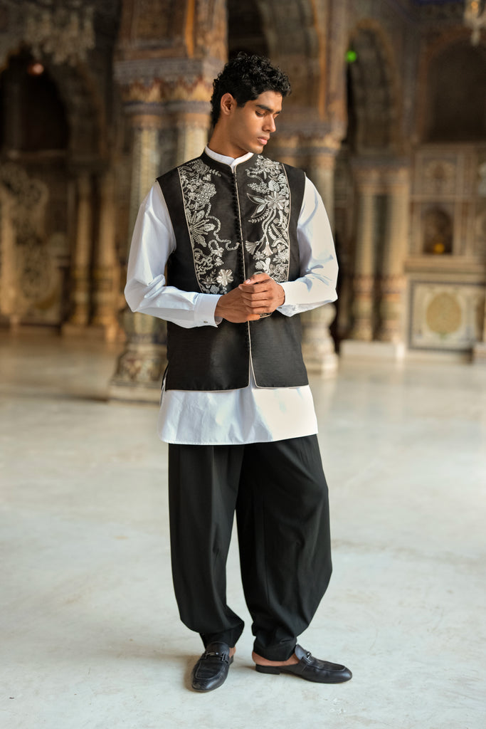 Front Pleat Black Pant dash and dot