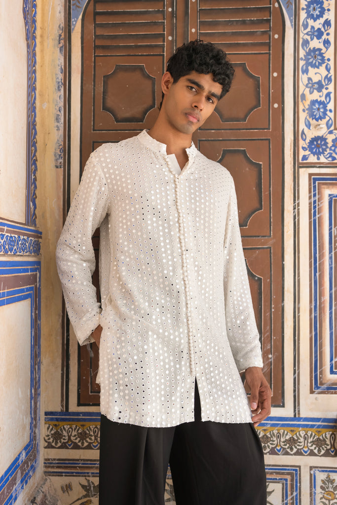 Mirrorwork Kurta Shirt dash and dot