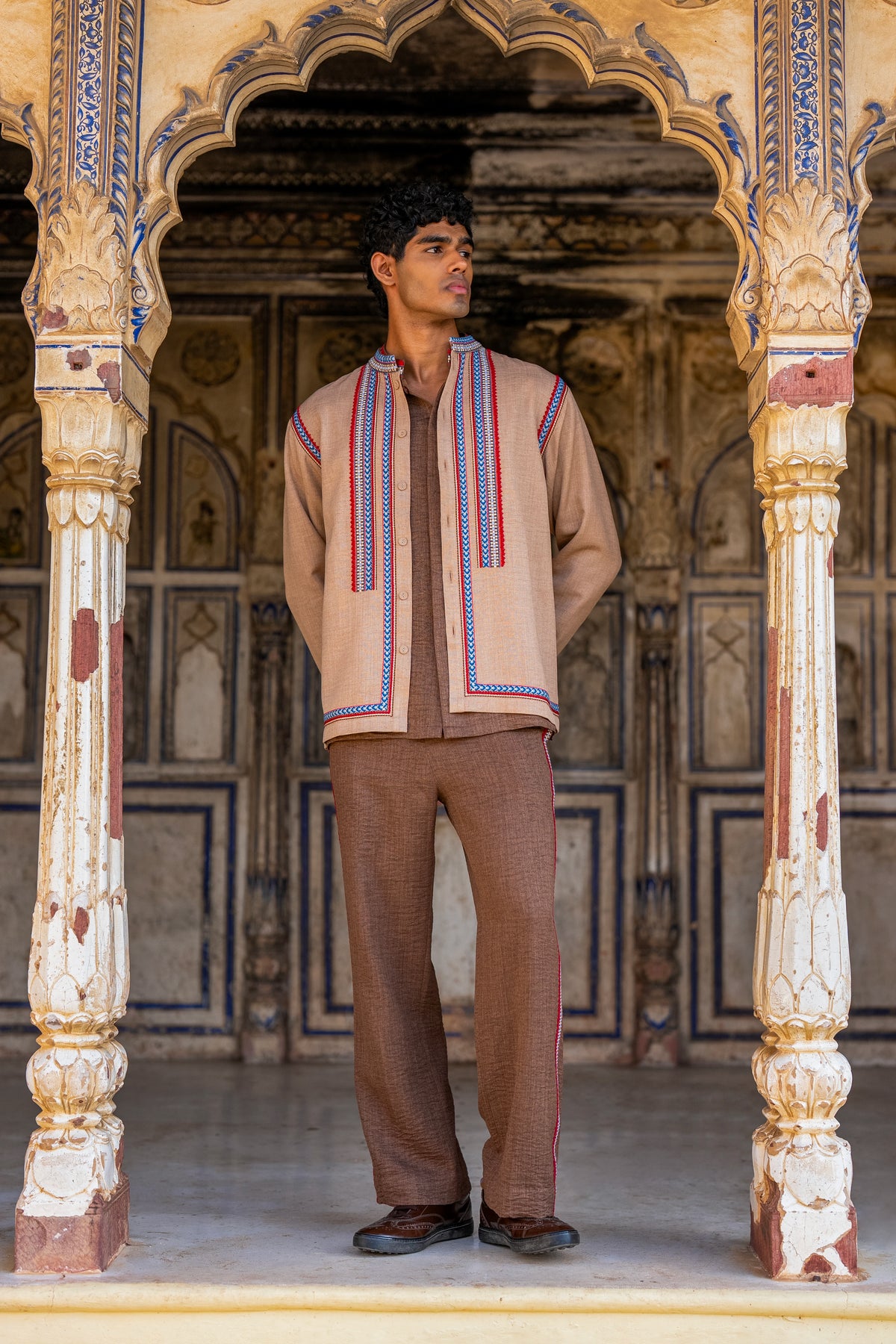 Embroidered Textured Shacket
