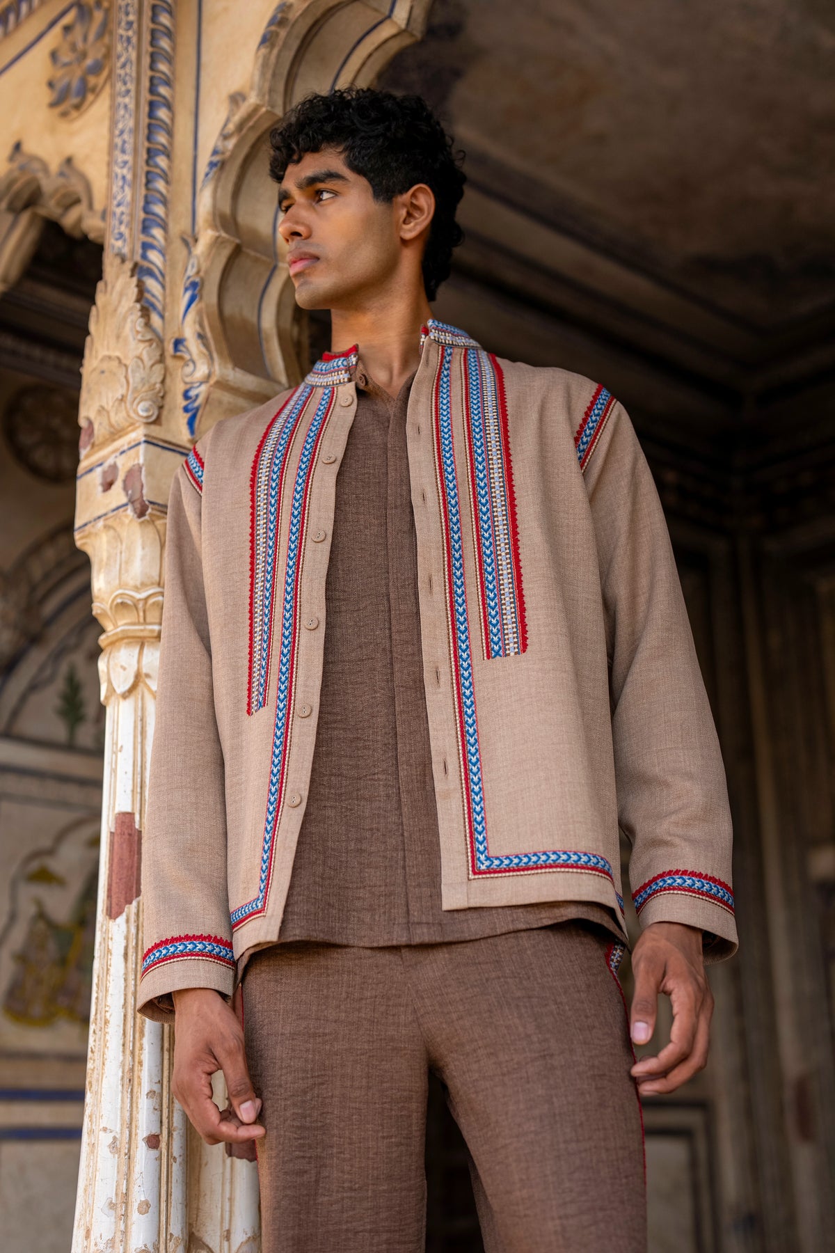 Embroidered Textured Shacket