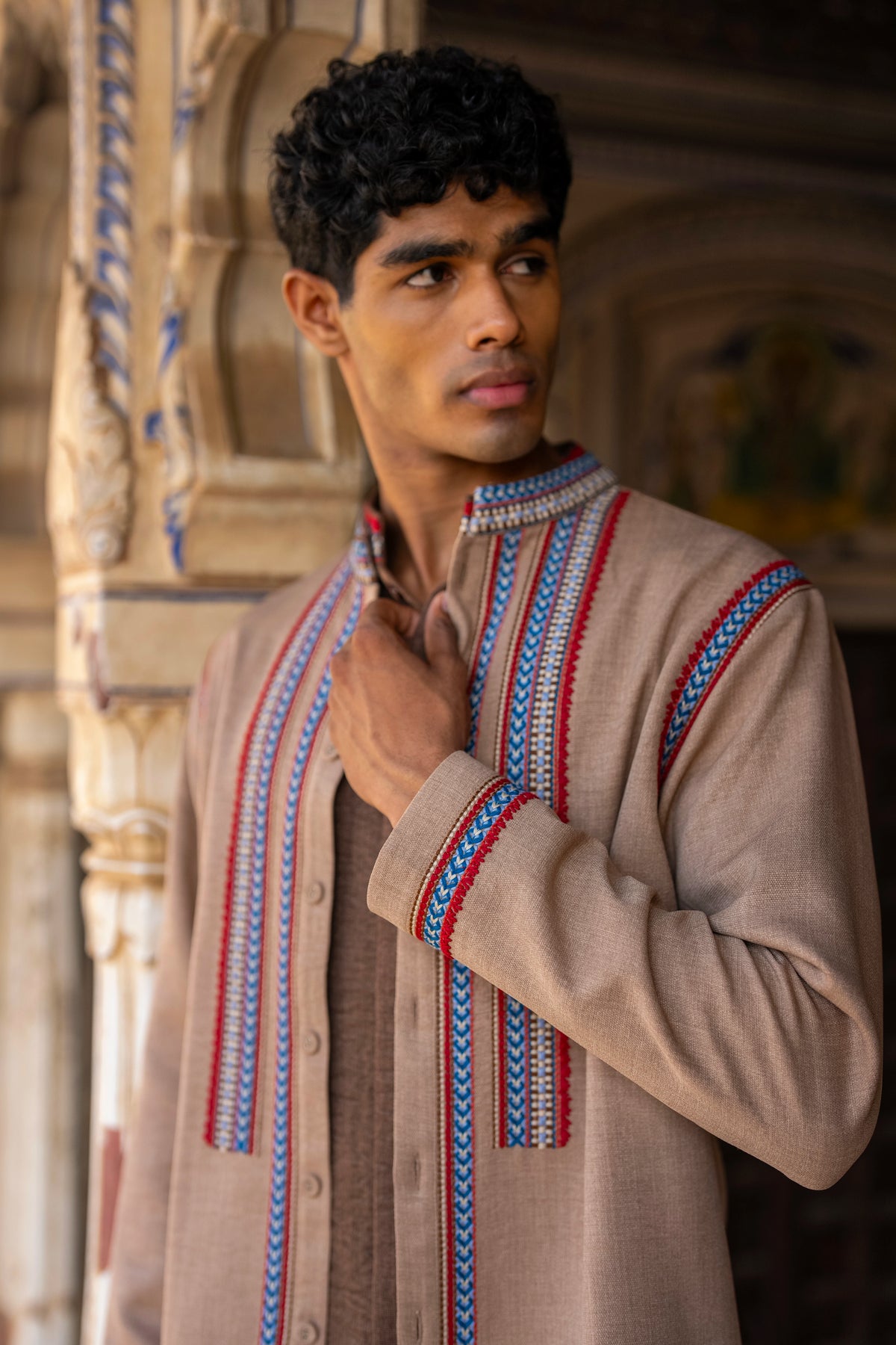 Embroidered Textured Shacket