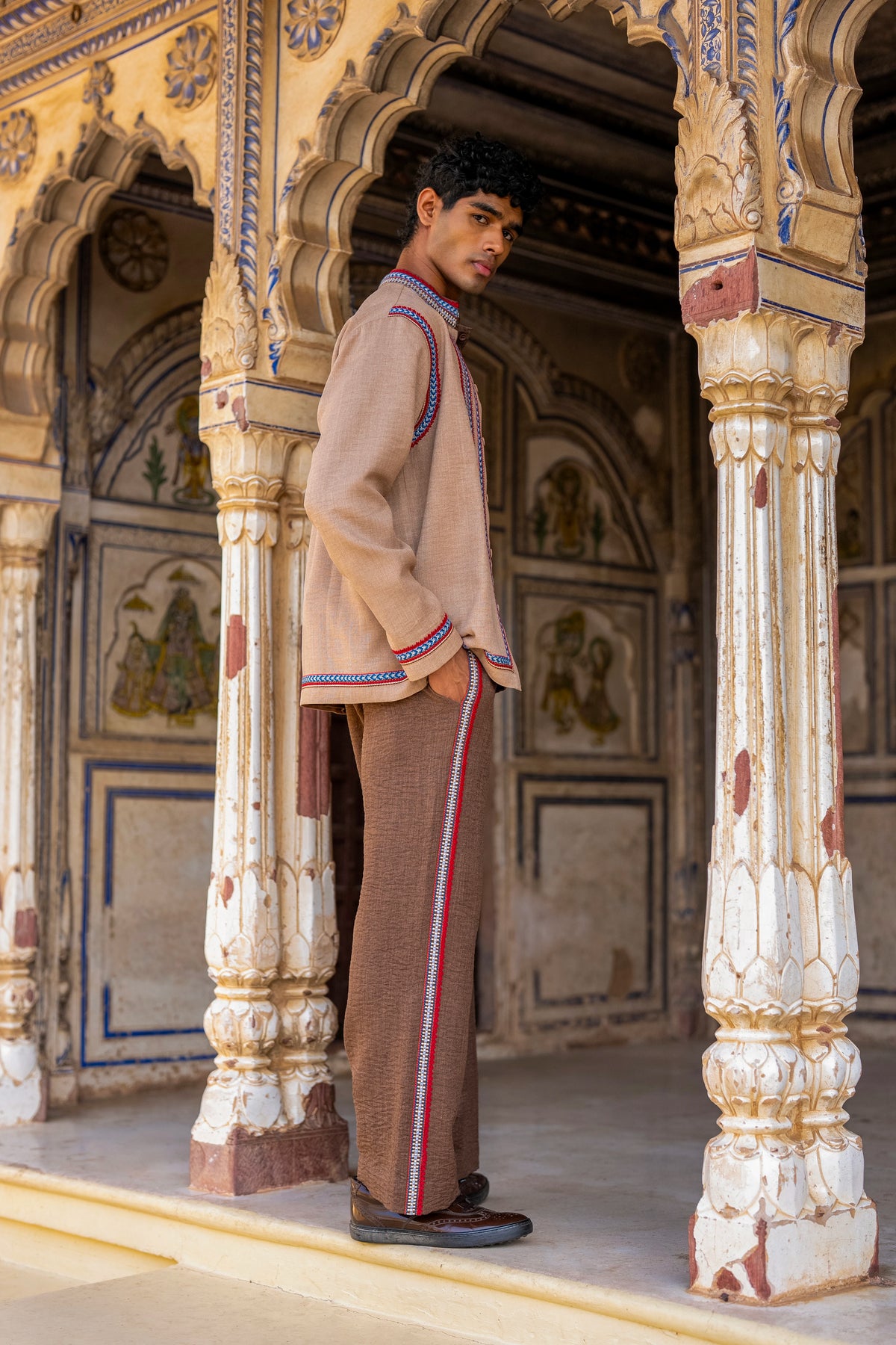 Embroidered Textured Shacket