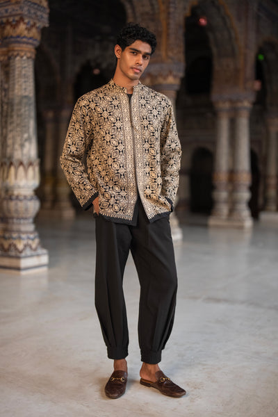 Aari Stitch Emboidered Shirt & Box Pleated Pant