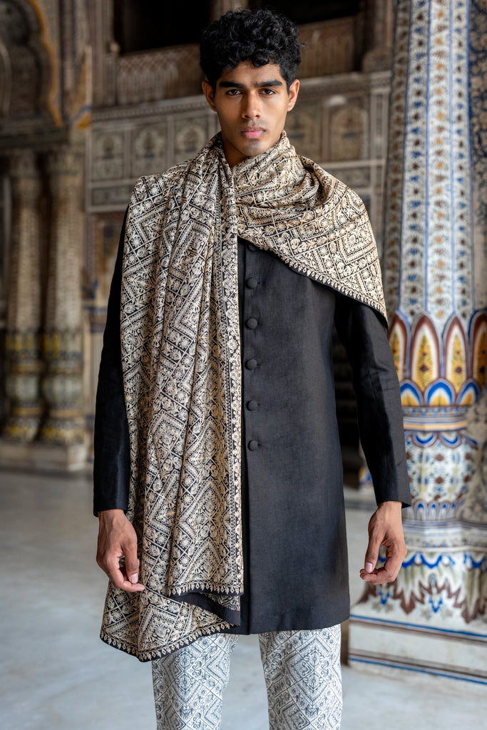 Linen Textured Blazer dash and dot