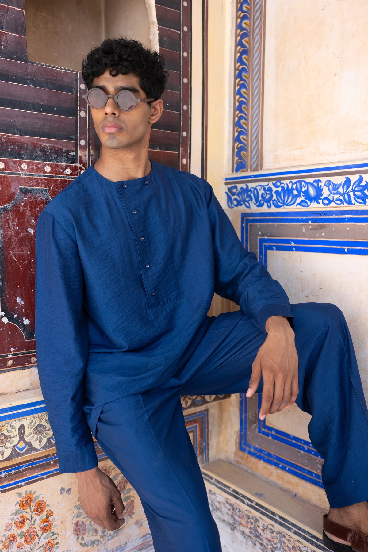 Royal Blue Textured Shirt