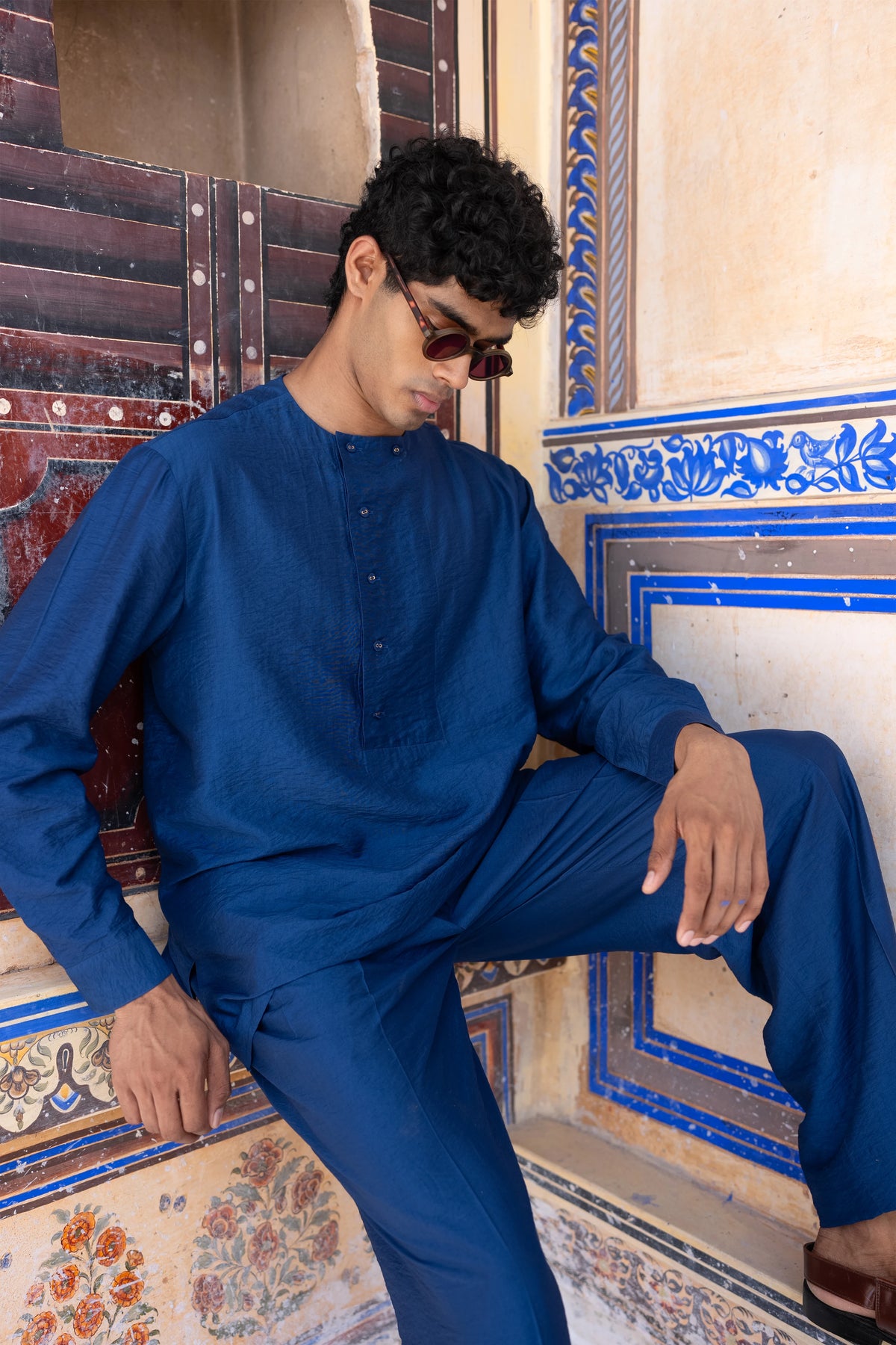Royal Blue Textured Shirt
