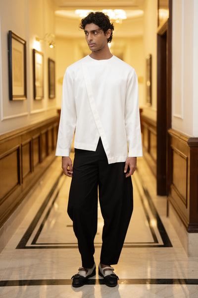 UNEVEN HEM OVERLAP SHIRT