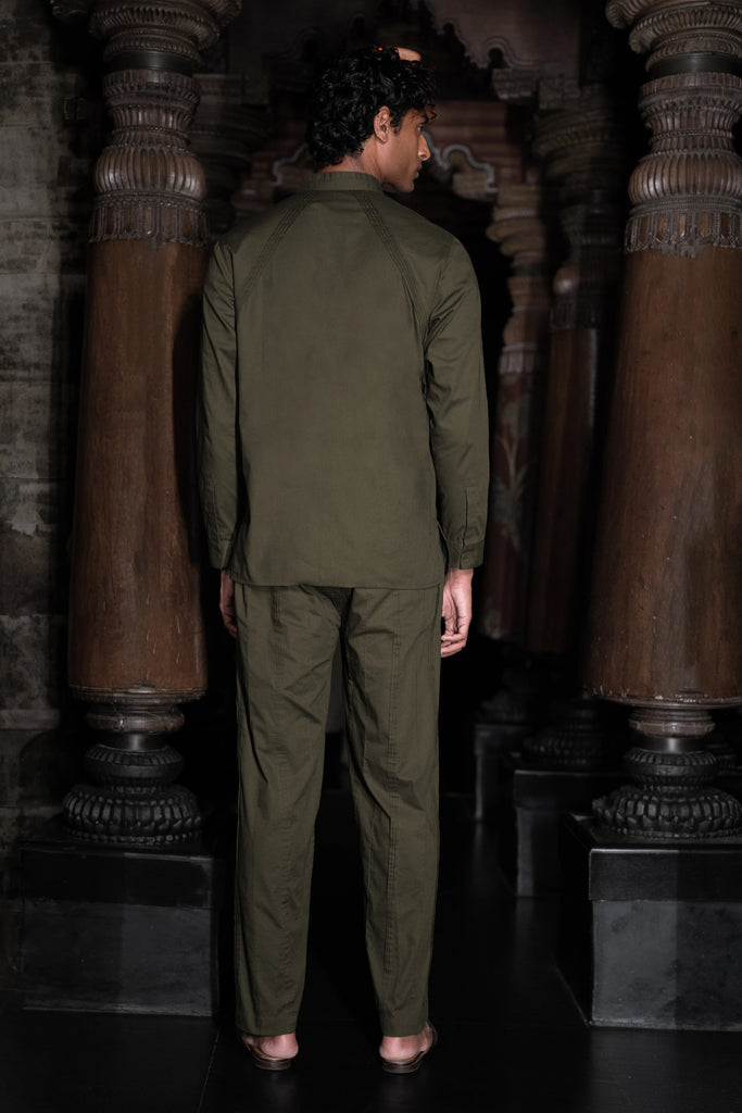 PLEATED POPLIN SHIRT & PINTUCK RELAXED FIT PANT dash and dot