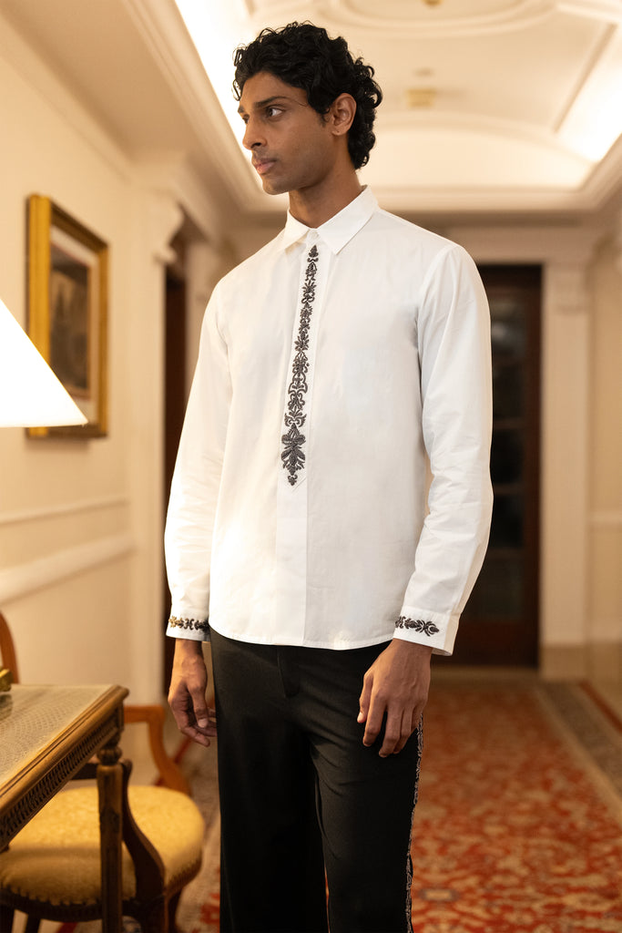 ZARDOZI EMBROIDERED SHIRT & PANT SET dash and dot
