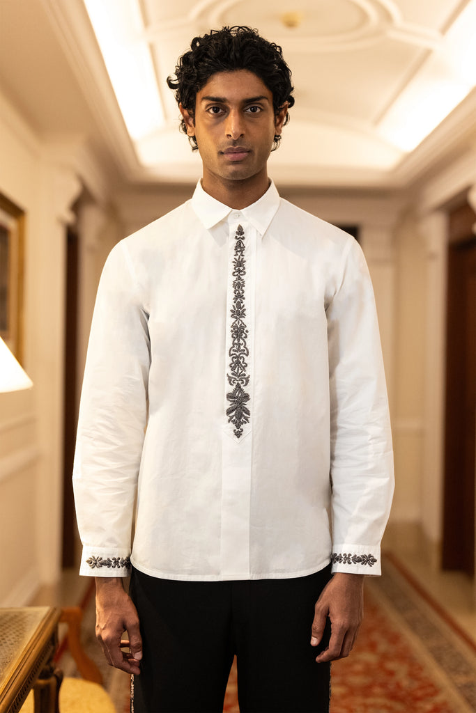 ZARDOZI EMBROIDERED SHIRT & PANT SET dash and dot