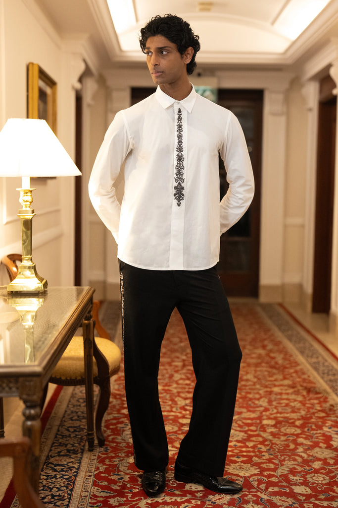 ZARDOZI EMBROIDERED SHIRT dash and dot