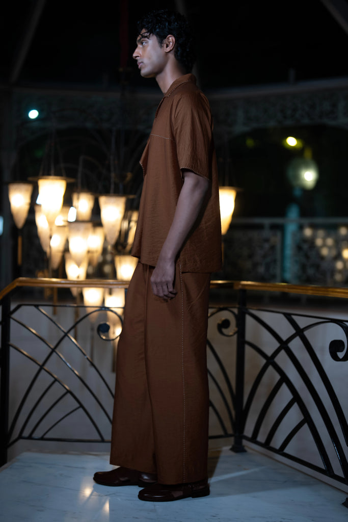 EMBROIDERED TEXTURED WIDE-LEGGED PANT dash and dot